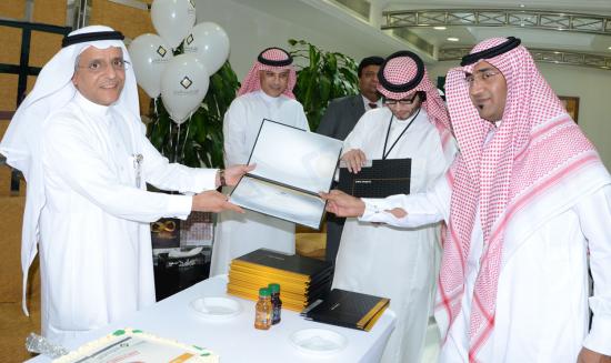 Mr. Fahad Eshaq receives his certificates from the GM