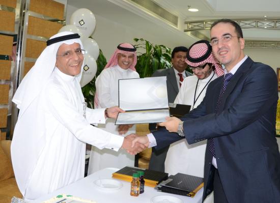 Mr. Fahad Eshaq receives his certificates from the GM