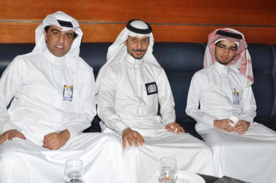 SAIB Eid greeting party , from right to left : Naif Al-Bloshi , Zakaria Al Marhoon , Eyad Abdul-Baqi