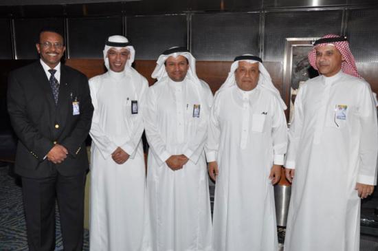 SAIB Eid greeting party , from right to left : Naif Al-Bloshi , Zakaria Al Marhoon , Eyad Abdul-Baqi