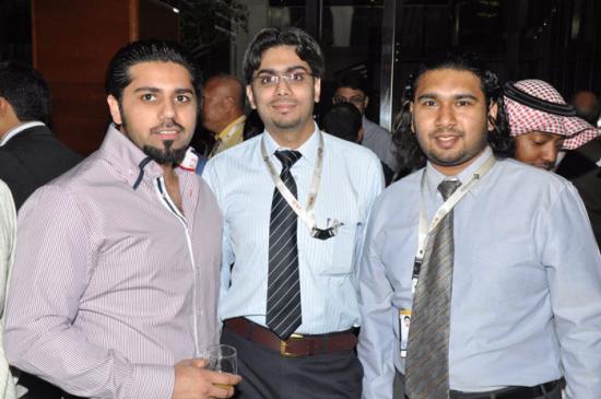 SAIB Eid greeting party , from right to left : Naif Al-Bloshi , Zakaria Al Marhoon , Eyad Abdul-Baqi