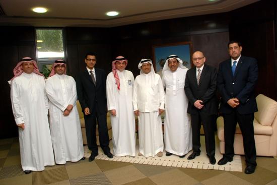 Mohammed Abdu with SAIB employees
