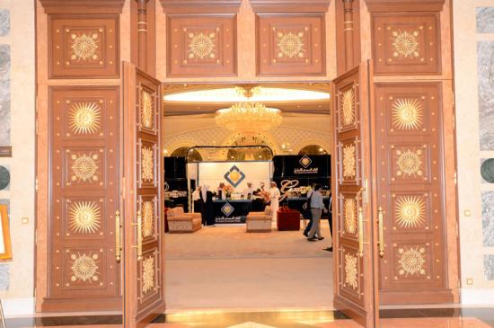 The main entrance to the World Luxury exhibition in Ritz Carlton Hotel sponsored by / The Saudi Investment Bank