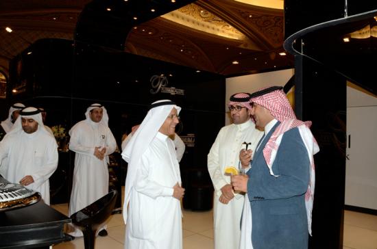 The main entrance to the World Luxury exhibition in Ritz Carlton Hotel sponsored by / The Saudi Investment Bank